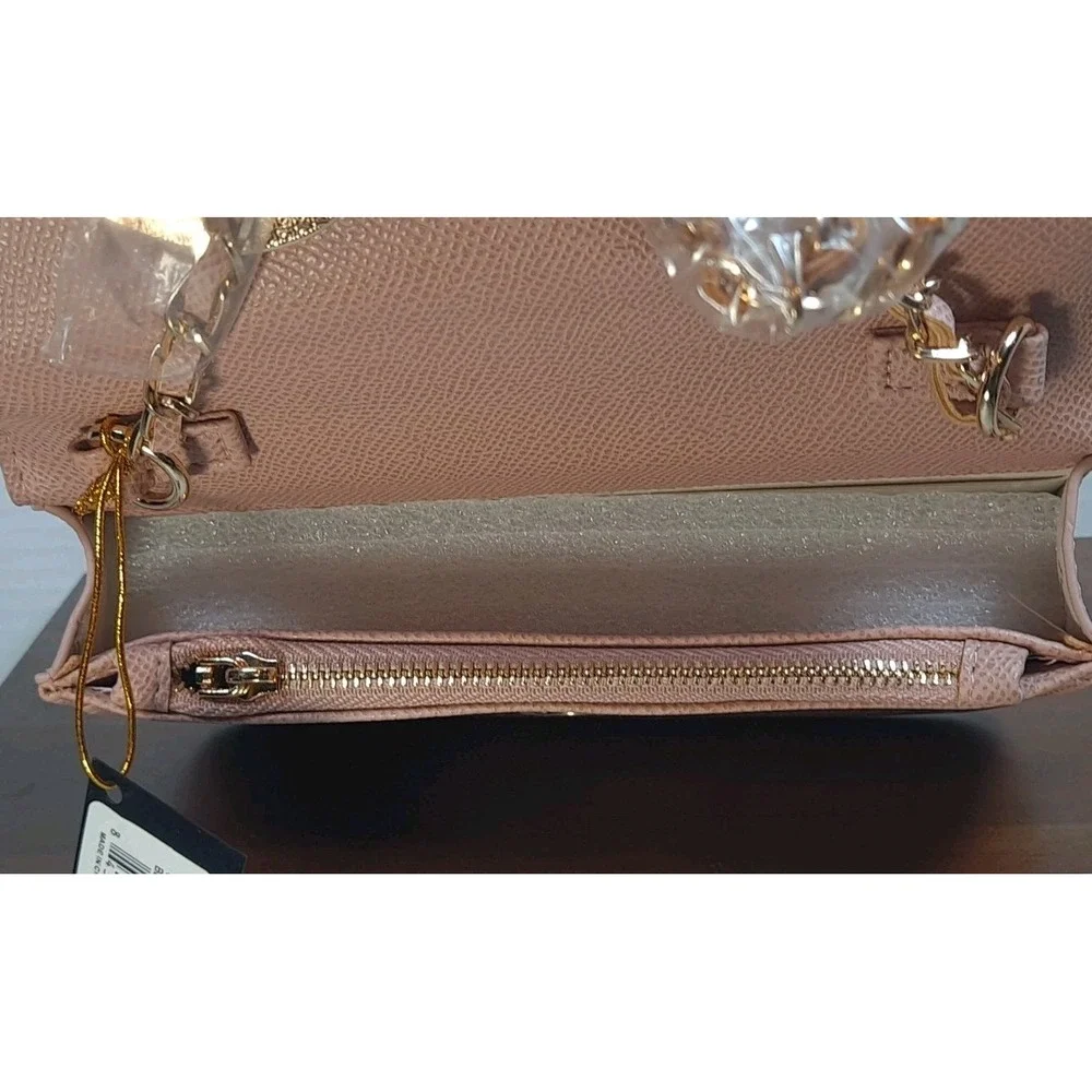 NWT Bebe Gabriel‎ Crossbody Purse Blush Color Gold Logo Women's Small E02-4498